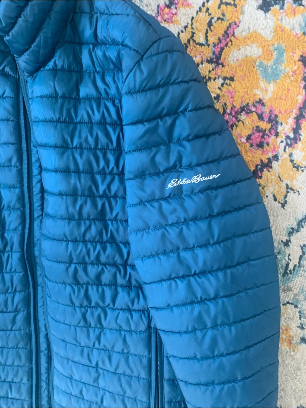 Eddie Bauer Men’s Small Packable Blue Puffer Jacket Lightweight Quilted  Coat - Picture 3 of 8